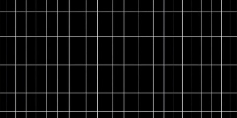 Wall Mural - Clean white grid lines on a black background, forming a seamless square pattern ,  tile,  repeat