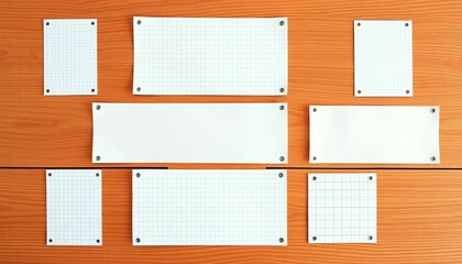 Wall Mural - Blank gridded paper, various sizes and orientations,  surface,   notepad