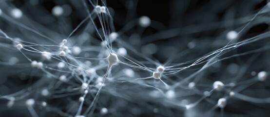 Neurons connected on black background