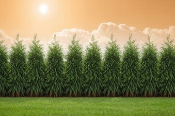 Canvas Print - decorative grass stands tall forming a natural barrier, perfect for enhancing your yard