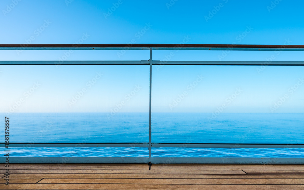 Cruise Ship Railing with a View of the Sea Stock Photo | Adobe Stock