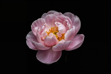 Canvas Print - peony flower against a plain backdrop