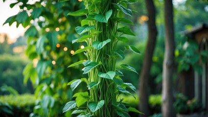 Wall Mural - vertical view of vibrant greenery sprouting in a cultivated garden