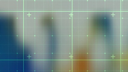 Wall Mural - animation of digital screen with blue and green lights