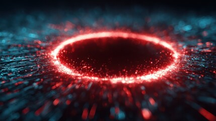 Wall Mural - abstract cybersecurity concept with glowing neon circle design