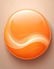 Orange glossy button with flowing lines