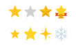 © 123levit - Colorful variety of star and snowflake icons for seasonal decorations