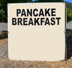 Wall Mural - PANCAKE BREAKFAST sign with copy space.