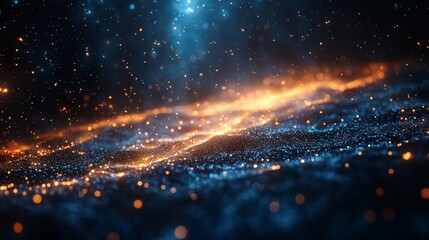 Wall Mural - abstract glowing particles background