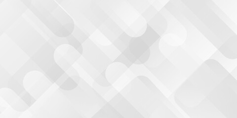Wall Mural - abstract white and gray overlap triangle geometric technology design. minimal rectangle randomly arr