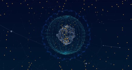 Wall Mural - Animation of moving shapes on black background