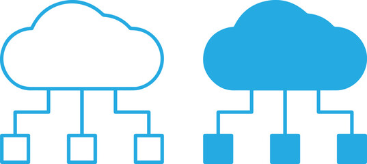cloud architecture, icon network, cloud storage, data storage, data transfer, digital infrastructure, digital technology, file sharing