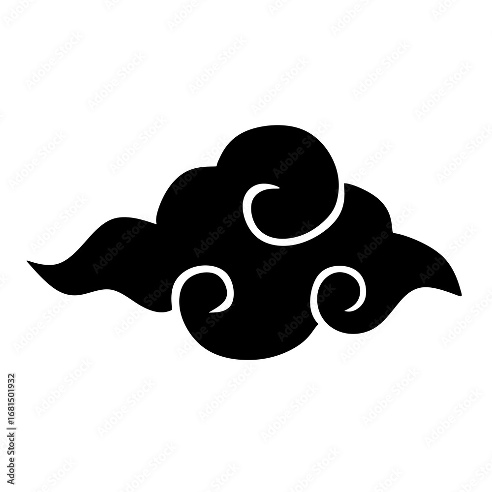 Cloud Shape Asian Style Silhouette Graphic