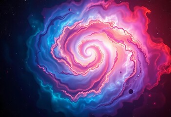 Wall Mural - Intricate swirling nebula of vibrant, iridescent colors, cosmic dust and light, desktop, texture