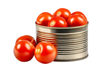 Wall Mural - fresh tomatoes in metal container isolated on white background