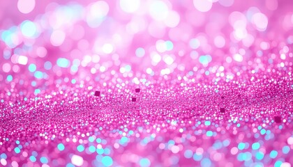 Blurred vibrant magenta surface with sparkling dust and light reflections creating a festive and magical background