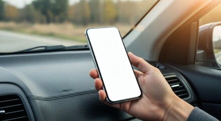 Car Dashboard Phone Mockup Display Your App Interface on the Go