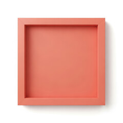 Coral square frame isolated on transparent background