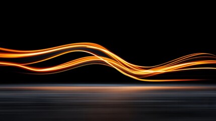 Wall Mural - Abstract Light Trails Creating Fluid Waves Movement Against a Dark Background