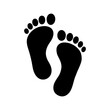 © MD - Human barefoot footprint silhouette icon set isolated minimal step mark vector illustration