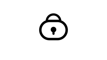Padlock icon animation. Security protection lock icon animation.