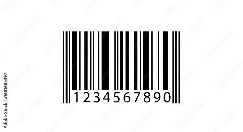 ภาพประกอบ Stock Simple barcode with numbers for product identification ...