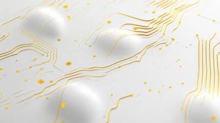 Integrating yellow tech elements into a clean white design for modern digital spaces