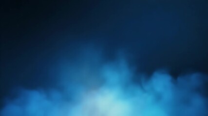 A dark blue background with lighter blue smoke billowing at the bottom, creating a soft, diffused glow. The smoke fades into the darkness, offering a sense of mystery.