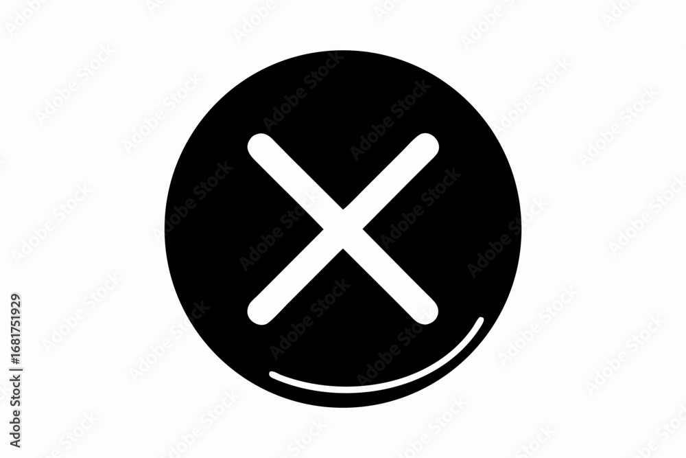 Black Circle X Mark Icon: Close Button Graphic