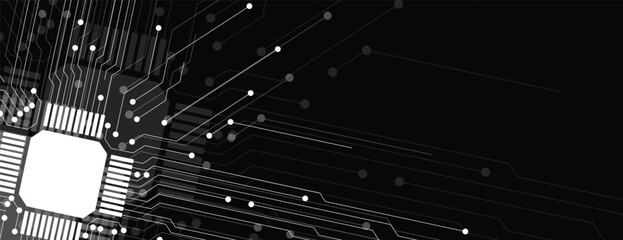 Wall Mural - abstract circuit technology concept background with particles