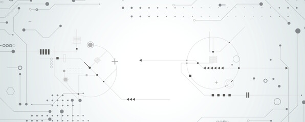Wall Mural - abstract circuit technology concept background with particles