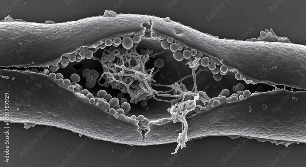 Intricate nanoscale architecture within a fractured biological fiber ...