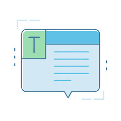 Minimalist textual content notification icon for user interface design, web development