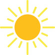 © Raj - Radiant yellow sun icon with solar flares vector illustration for weather and energy transparent background