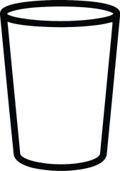 Simple outline drawing of an empty glass cup