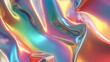 © Daria - Holographic texture background with neon and pastel gradient colors. Soft waves of color silk, foil, paint, oil, Abstract  fluid iridescent folds