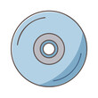 © Shamim - Cartoon illustration of a light blue compact disc with a gray center