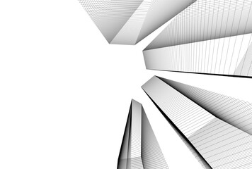Canvas Print - abstract architectual drawing vector 3d illustration