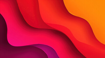 Wall Mural - Vibrant abstract waves in shades of red, pink, and orange create dynamic and energetic composition. smooth curves and gradients evoke sense of movement and creativity