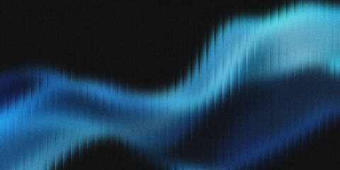 Canvas Print - wavy blue gradient with fractal glass texture. dark background. blue wave with gradient. banner. bac