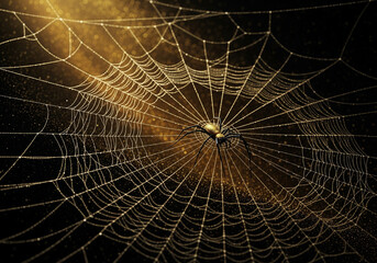 spider web in the morning