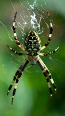 Ornate spider on intricate web