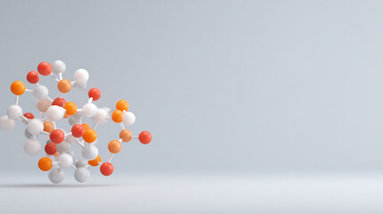 gray transparent molecule model over grey