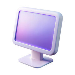 3d retro monitor with gradient screen isolated on transparent background