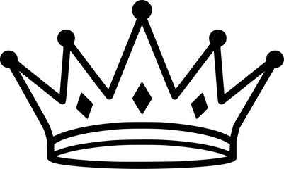 crown icon line art vector illustration
