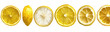 © Items - Cross-sections of multiple yellow lemons