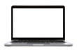 © Mountea - Laptop computer with blank screen.  Grey metal chassis, black screen