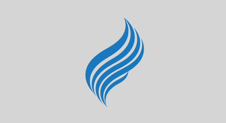 Wall Mural - modern abstract blue flame shape for graphic design.