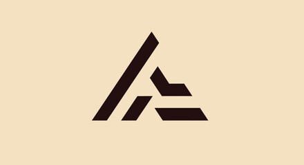 Wall Mural - Abstract Geometric Logo: Overlapping Lines Forming Stylized A or Triangle.