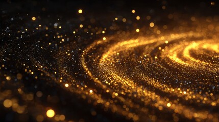Canvas Print - golden particles swirling in cosmic space with shimmering glow